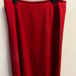 Burgundy Kick Pleat Skirt
